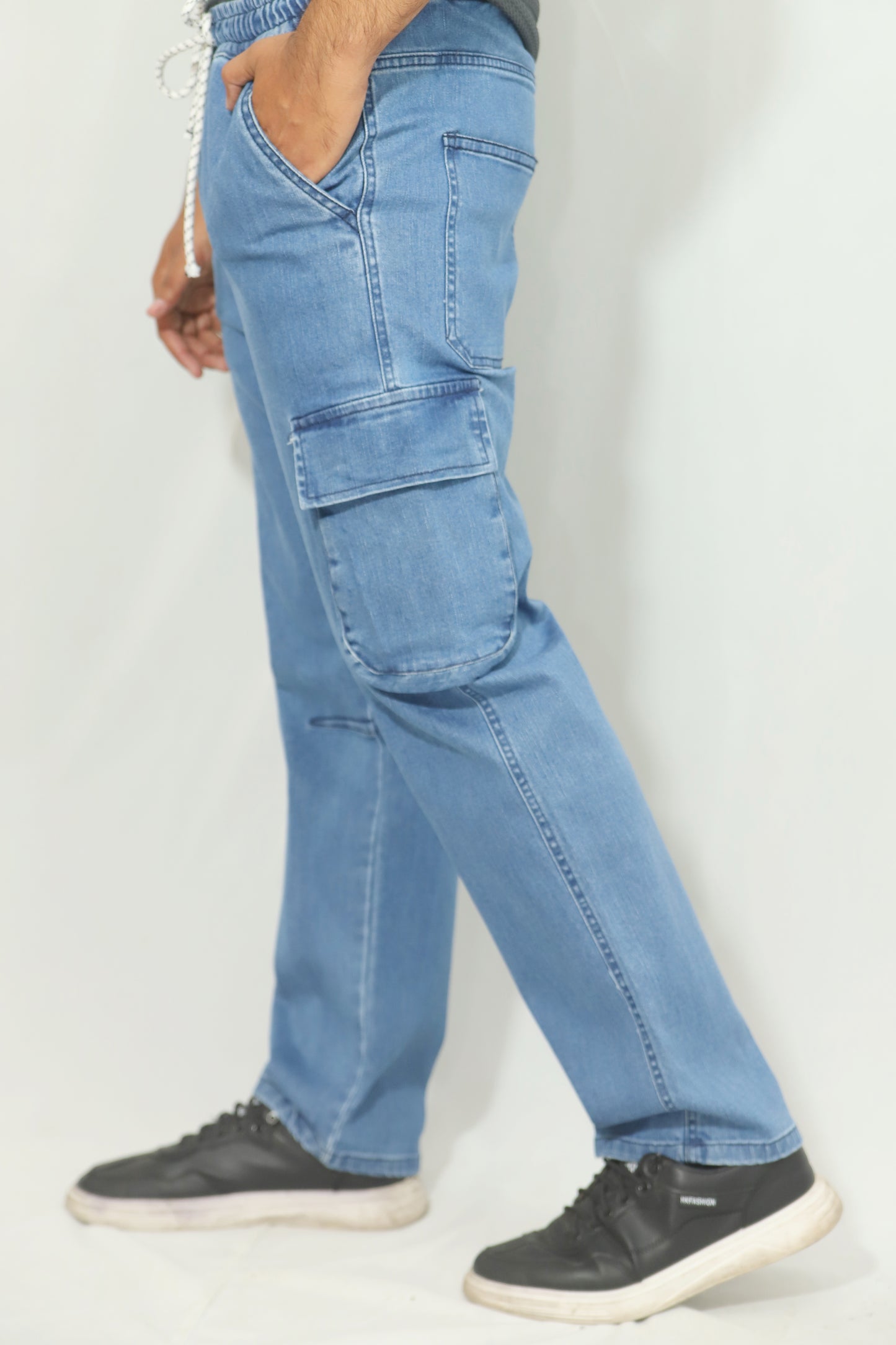Men's Denim Cargo Jeans – "Just Don't Quit" Street Style Edition