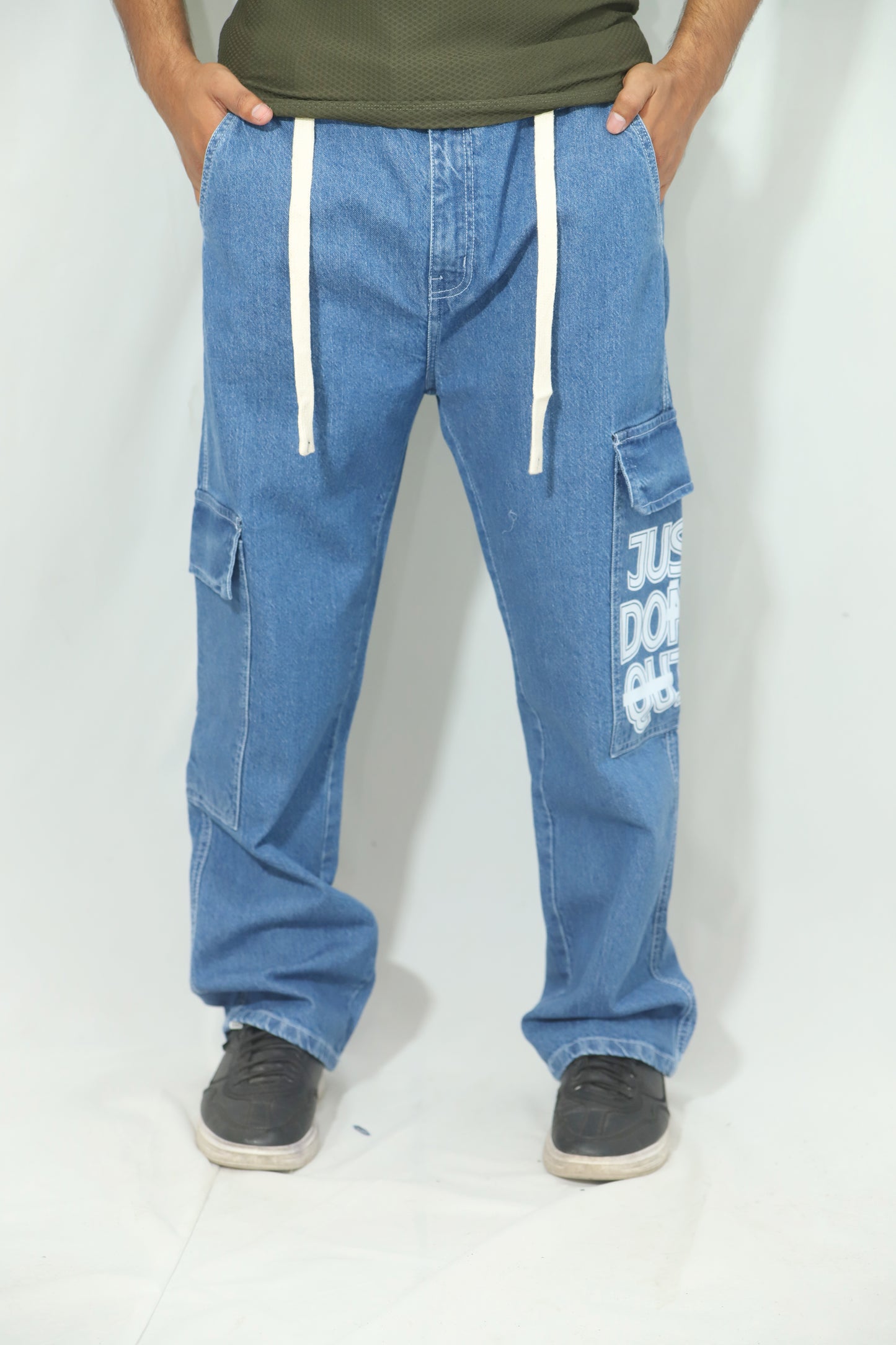 Men's Denim Printing Cargo Jeans – "Just Don't quit"