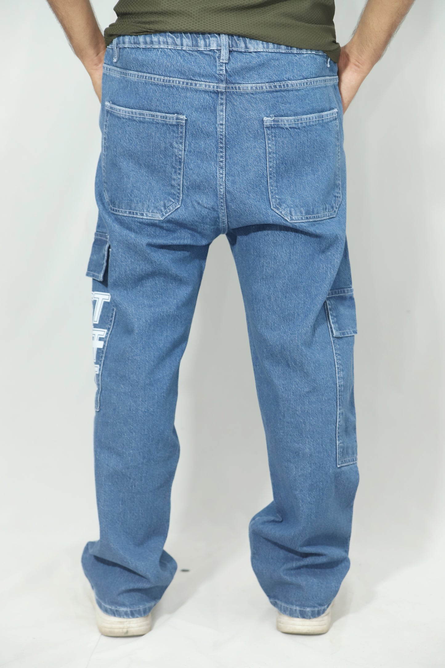 Men's Denim Printing Cargo Jeans – "Just Don't quit"