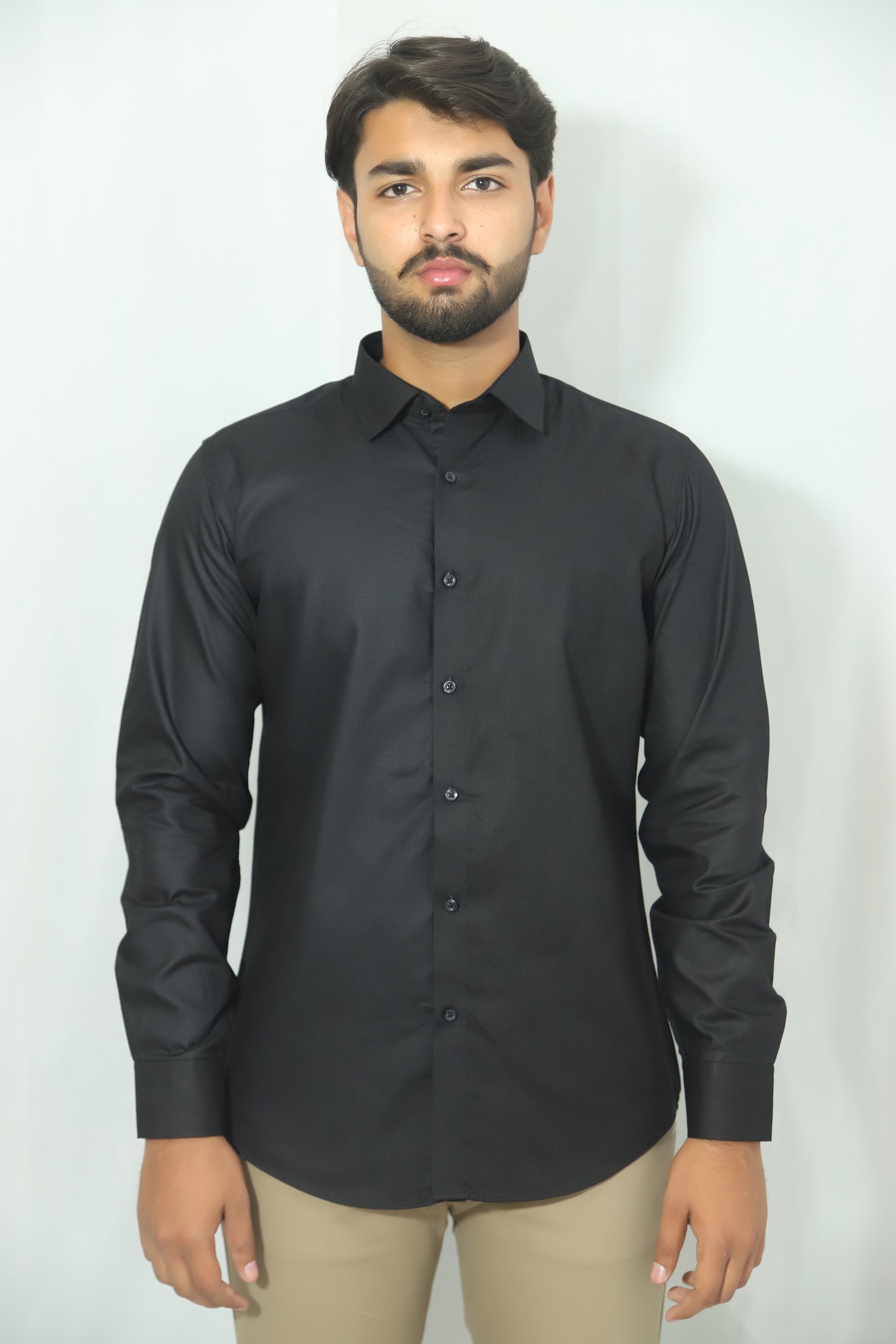 Men's Classic Black Dress Shirt – Sleek & Timeless