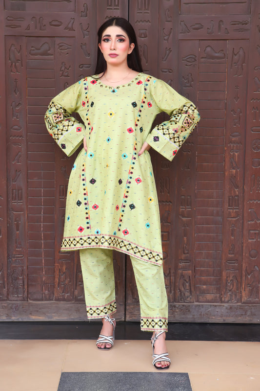 Parrot - Embroidered Cotton 2PC