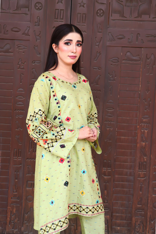 Parrot - Embroidered Cotton 2PC