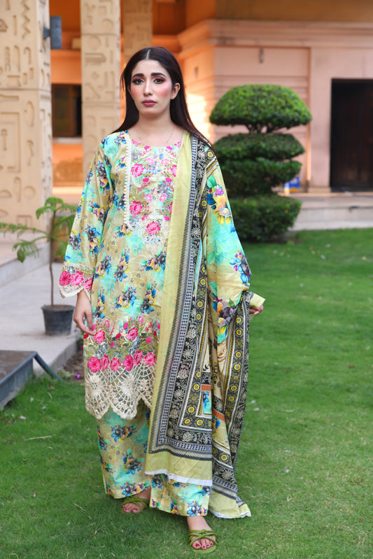 Parrot - Digital Printed Lawn 3PC