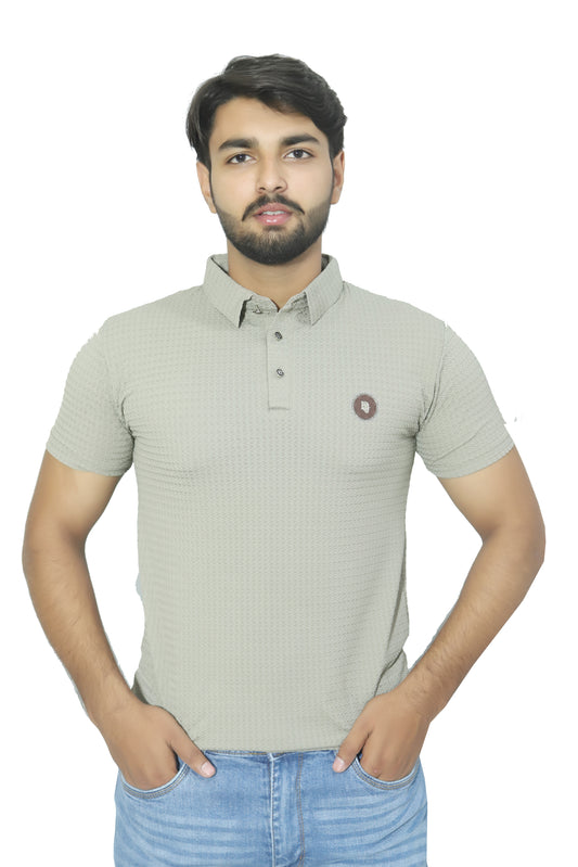 Signature Embroidered Contrast Collar Polo-Lauret Green Shirt