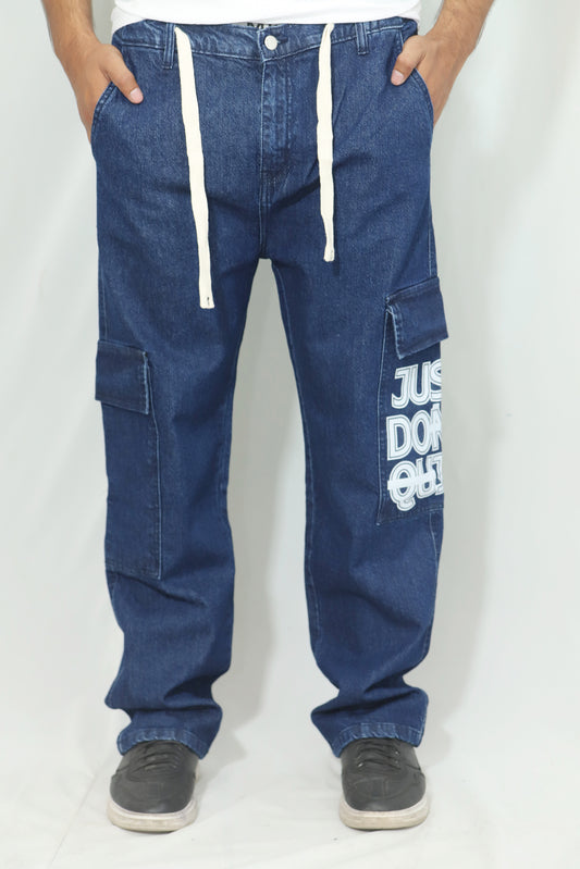 Men's Denim Printing Cargo Jeans – "Just Don't quit"