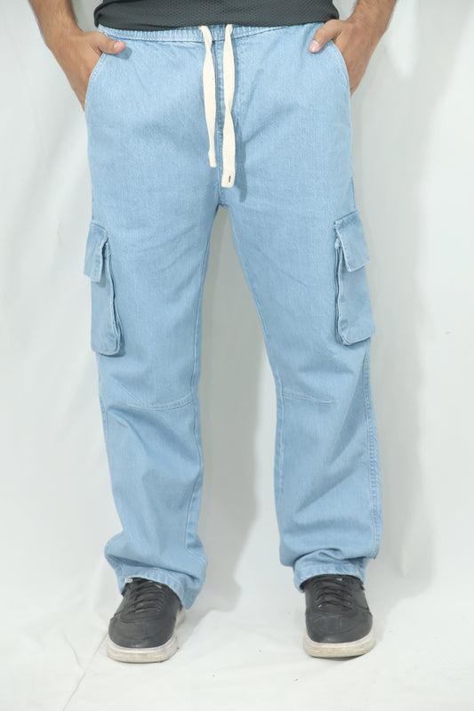 Men's Denim Cargo Jeans – "Just Don't Quit" Street Style Edition